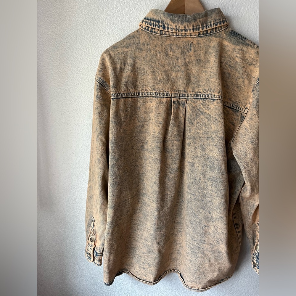 BP + Wildfang Acid Wash Oversized Denim Jacket Shacket Cotton Size M - Picture 8 of 12